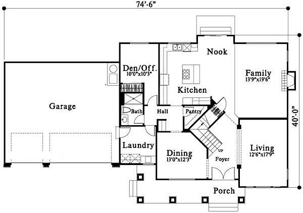 Craftsman Floor Plan - Main Floor Plan #78-218