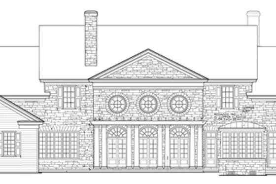 Exterior - Rear Elevation for Classical House Plan #137-397 - 4 bed, 4 bath