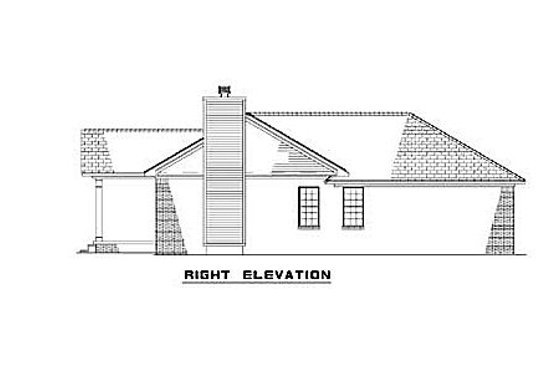 Exterior - Other Elevation for Colonial House Plan #17-1120 - 2 bed, 2 bath