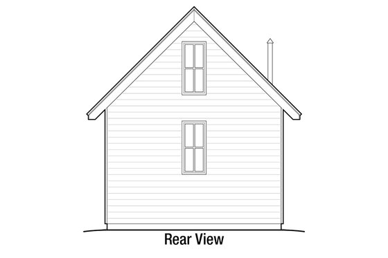 Exterior - Rear Elevation for Cottage House Plan #915-7 - 1 bed, 1 bath