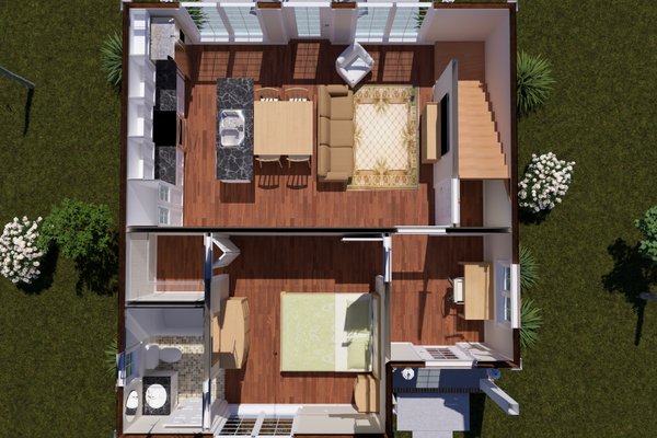 House Blueprint - Cottage Floor Plan - Main Floor Plan #513-2418