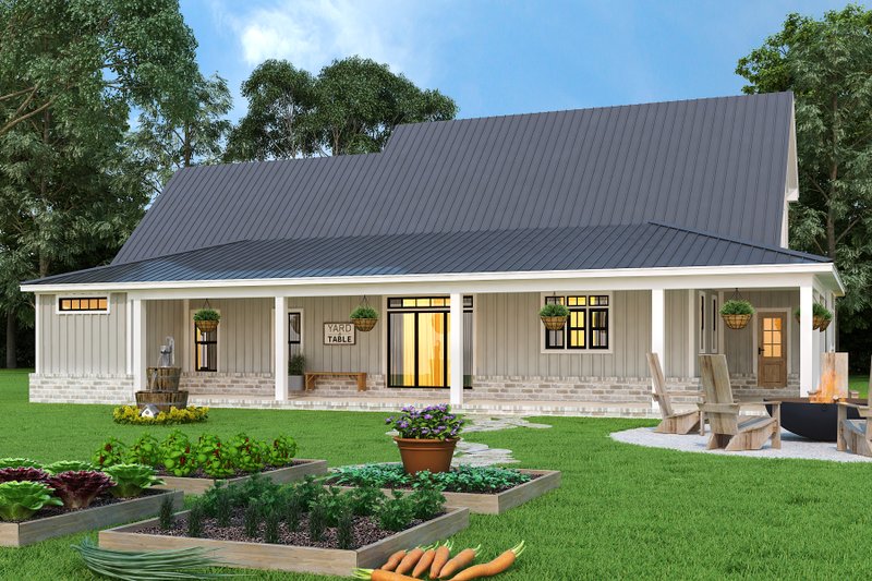 Dream House Plan - Exterior - Rear Elevation for Farmhouse House Plan #119-436 - 3 bed, 2.5 bath