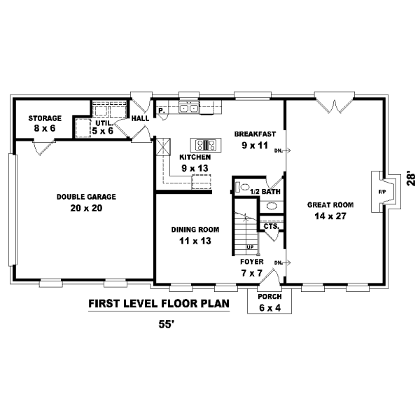 Colonial Floor Plan - Main Floor Plan #81-13849