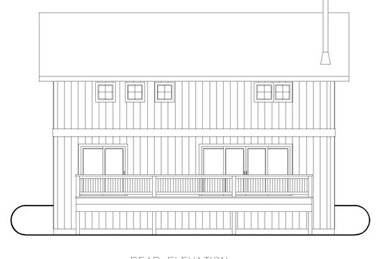 Exterior - Rear Elevation for Cottage House Plan #117-994 - 1 bed, 1 bath
