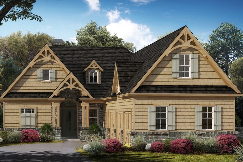 Dream House Plan - Farmhouse Exterior - Front Elevation Plan #54-486