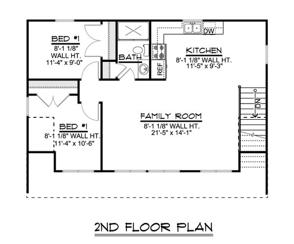 Craftsman Floor Plan - Upper Floor Plan #1064-91