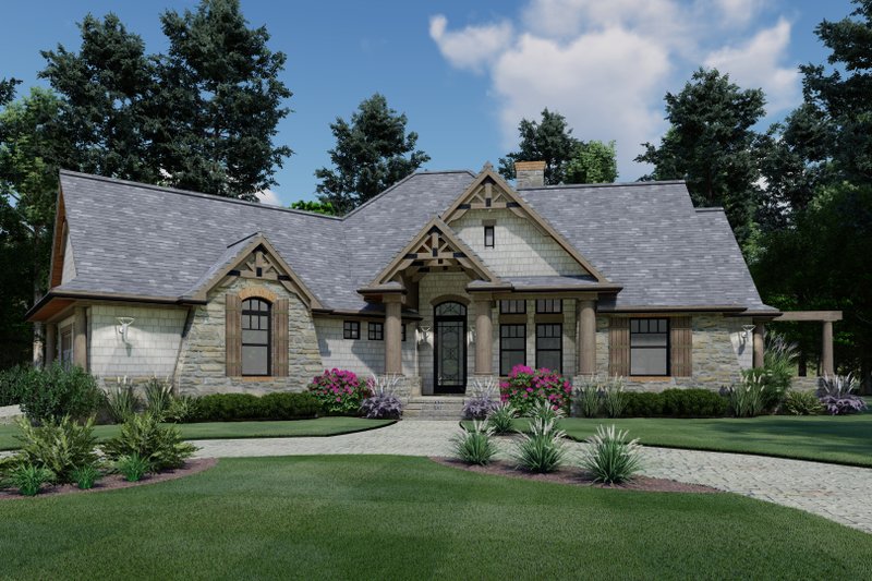 Architectural House Design - Craftsman Exterior - Front Elevation Plan #120-171