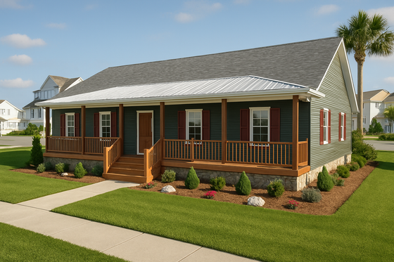 Exterior - Front Elevation 3 for Ranch House Plan #1115-5 - 3 bed, 2.5 bath