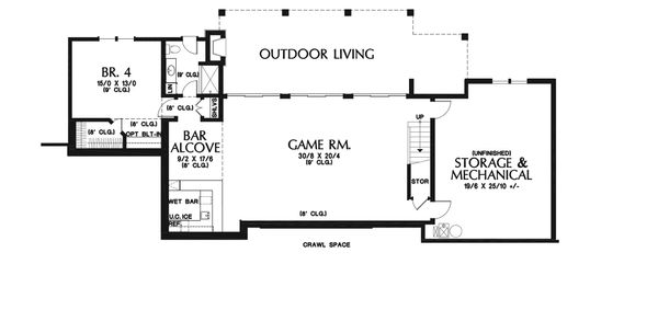 House Design - Modern Floor Plan - Lower Floor Plan #48-926