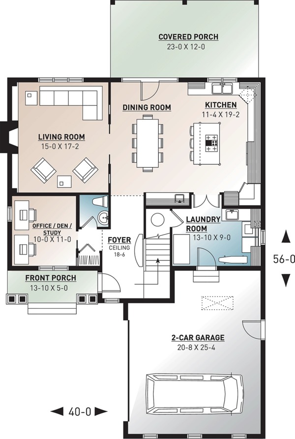 House Plan Design - Traditional Floor Plan - Main Floor Plan #23-2557