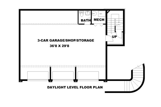 Floor Plan - Lower Floor for Southern House Plan #117-215 - 3 bed, 4 bath