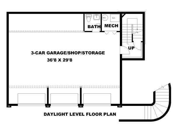 Architectural House Design - Southern Floor Plan - Lower Floor Plan #117-215
