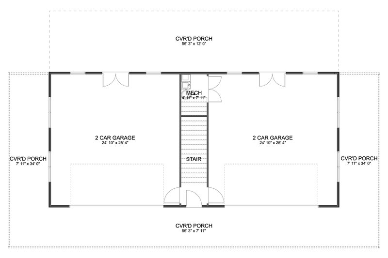 Dream House Plan - Floor Plan - Main Floor for Barndominium House Plan #1060-408 - 2 bed, 1.5 bath