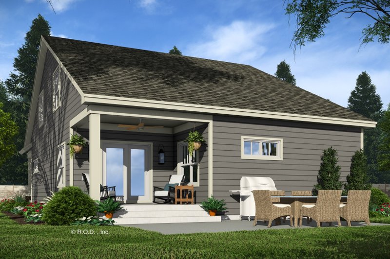 Dream House Plan - Exterior - Rear Elevation 1 for Bungalow House Plan #51-1340 - 4 bed, 3 bath
