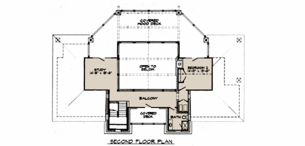 Country Floor Plan - Upper Floor Plan #140-102