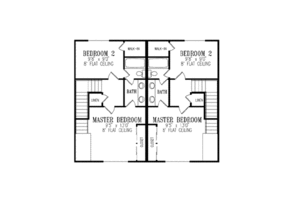 Floor Plan - Upper Floor for Colonial House Plan #1-439 - 2 bed, 1 bath