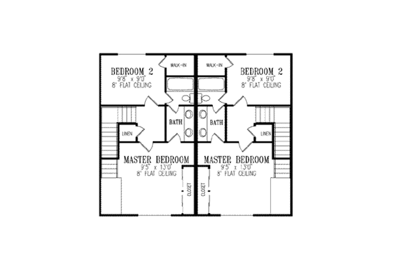 Dream House Plan - Floor Plan - Upper Floor for Colonial House Plan #1-439 - 2 bed, 1 bath