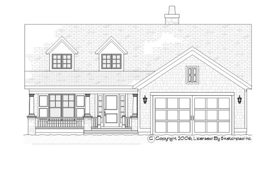 Exterior - Front Elevation 3 for Farmhouse House Plan #901-88 - 3 bed, 3 bath