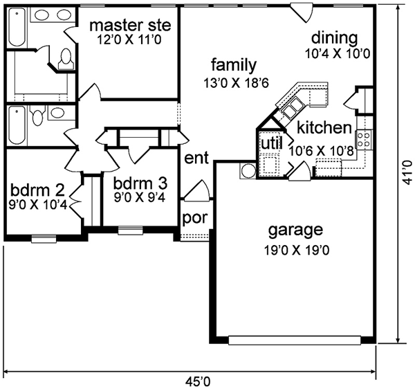 Traditional Floor Plan - Main Floor Plan #84-158