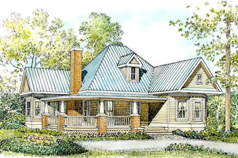 House Blueprint - Farmhouse Exterior - Front Elevation Plan #140-133
