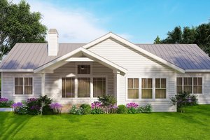 Exterior - Rear Elevation for Ranch House Plan #54-541 - 3 bed, 2.5 bath