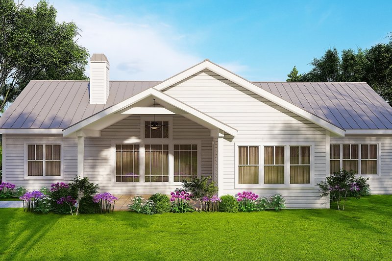 Architectural House Design - Exterior - Rear Elevation for Ranch House Plan #54-541 - 3 bed, 2.5 bath