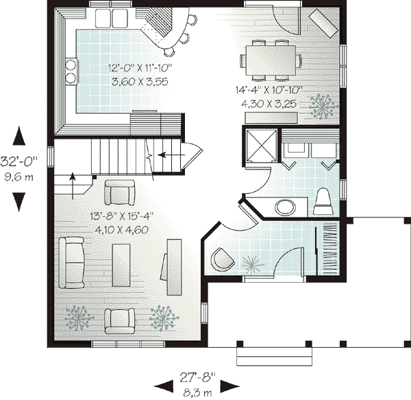 House Plan Design - Cottage Floor Plan - Main Floor Plan #23-489