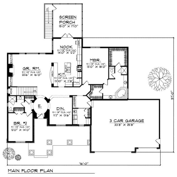 House Plan Design - Traditional Floor Plan - Main Floor Plan #70-814