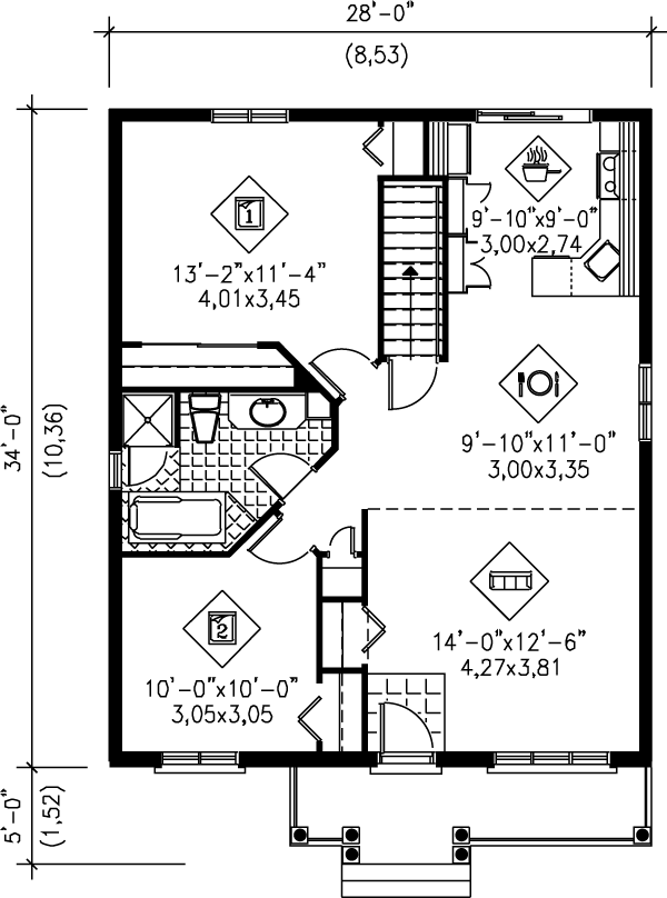 Cottage Floor Plan - Main Floor Plan #25-161