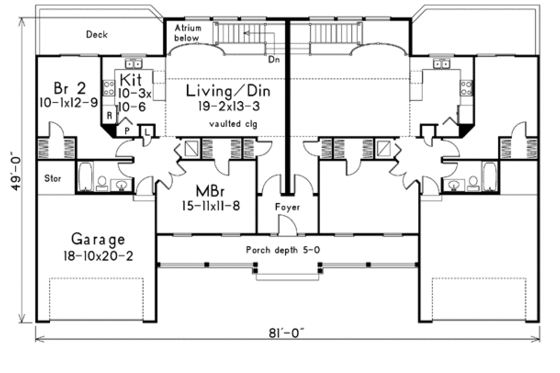 Floor Plan - Main Floor for Traditional House Plan #57-189 - 3 bed, 2 bath