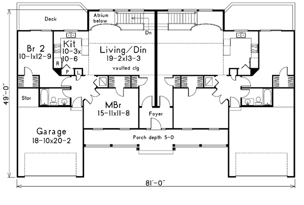 Architectural House Design - Traditional Floor Plan - Main Floor Plan #57-189