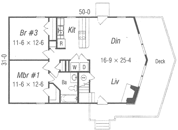 Bungalow Floor Plan - Main Floor Plan #329-139