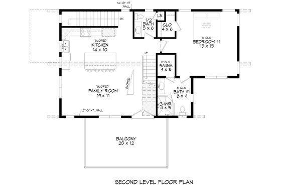 Floor Plan - Upper Floor for Contemporary House Plan #932-1223 - 3 bed, 3.5 bath