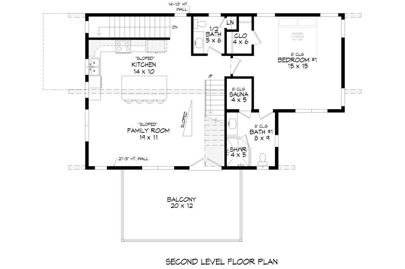 House Design - Floor Plan - Upper Floor for Contemporary House Plan #932-1223 - 3 bed, 3.5 bath