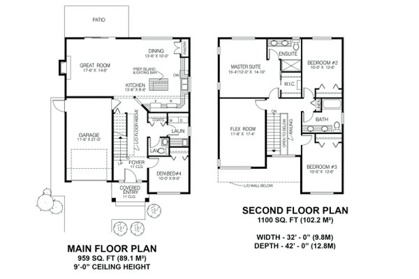 Contemporary Floor Plan - Main Floor Plan #1100-55