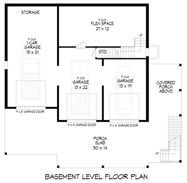 House Blueprint - Floor Plan - Lower Floor for Country House Plan #932-1454 - 3 bed, 2.5 bath