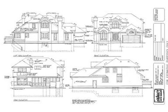 Exterior - Rear Elevation for European House Plan #47-195 - 3 bed, 2.5 bath