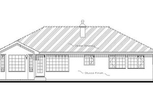 Exterior - Rear Elevation for Traditional House Plan #18-1004 - 2 bed, 2 bath
