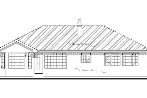 Exterior - Rear Elevation for Traditional House Plan #18-1004 - 2 bed, 2 bath