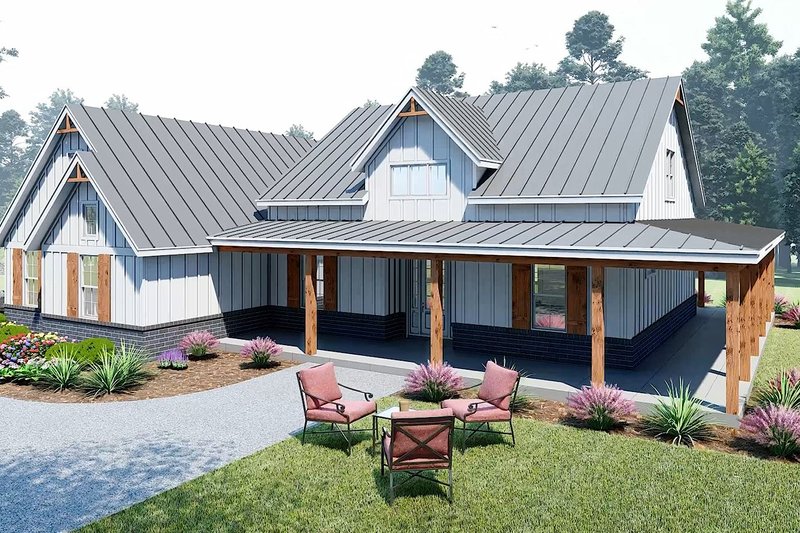 Dream House Plan - Exterior - Other Elevation 2 for Farmhouse House Plan #932-1169 - 3 bed, 2.5 bath