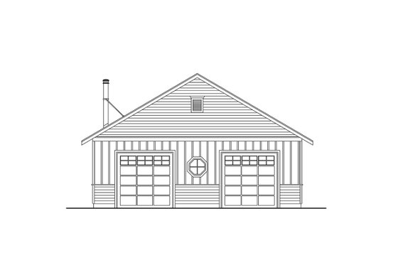 Exterior - Rear Elevation for Craftsman House Plan #124-1429 - 1 bed, 1 bath