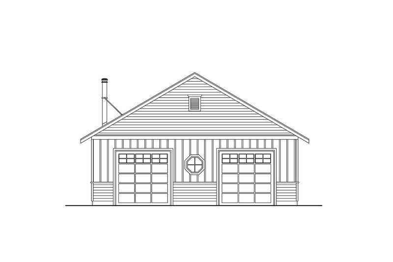 House Blueprint - Exterior - Rear Elevation for Craftsman House Plan #124-1429 - 1 bed, 1 bath