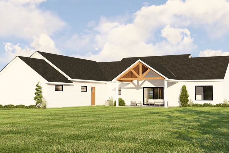 House Blueprint - Exterior - Rear Elevation for Farmhouse House Plan #1064-98 - 4 bed, 2.5 bath