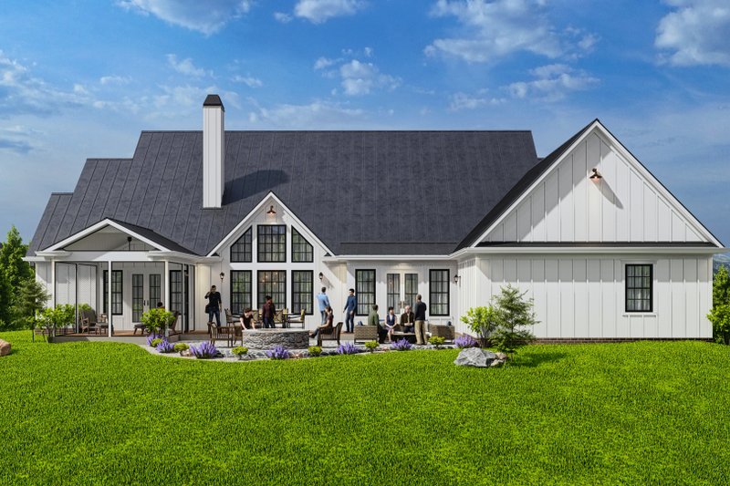 House Blueprint - Exterior - Rear Elevation for Farmhouse House Plan #54-587 - 3 bed, 3.5 bath