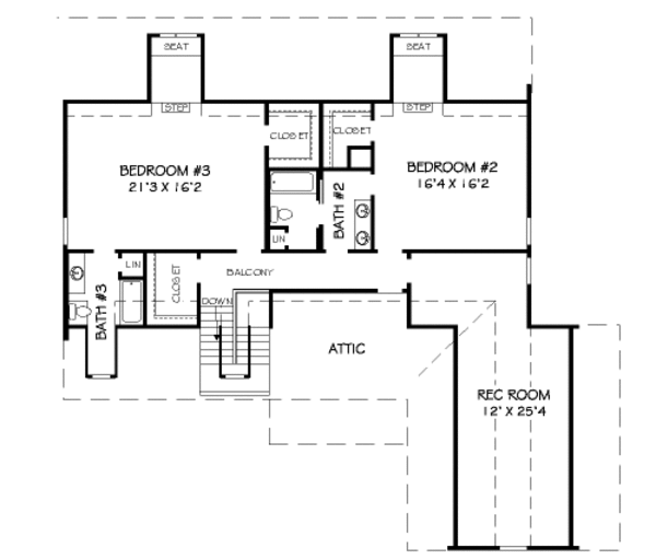 European Floor Plan - Upper Floor Plan #424-382