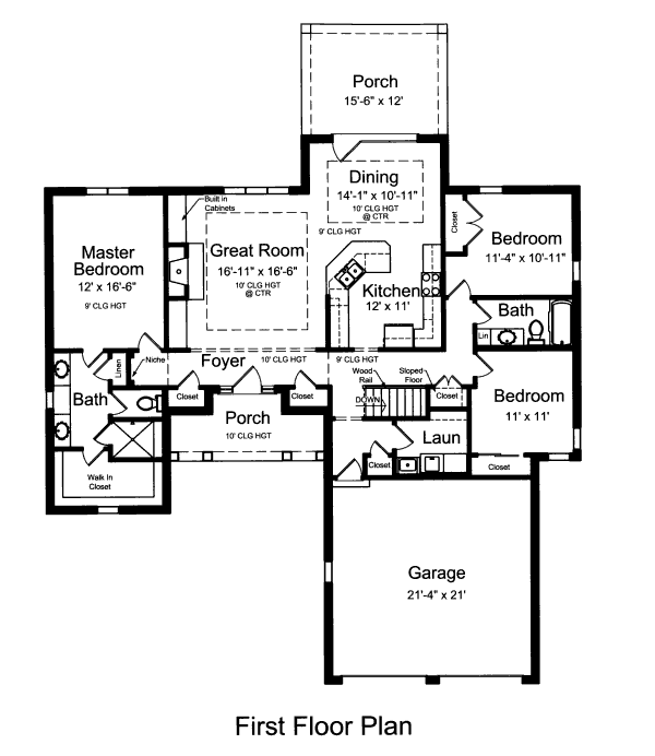 Dream House Plan - Traditional Floor Plan - Main Floor Plan #46-463