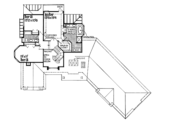 Modern Floor Plan - Upper Floor Plan #47-198
