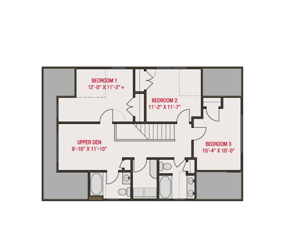 Craftsman Floor Plan - Upper Floor Plan #461-66