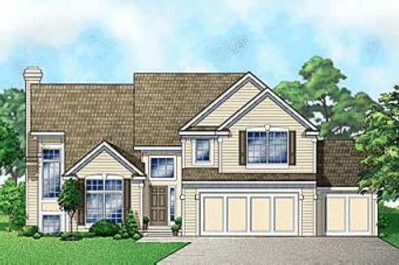 Exterior - Front Elevation for Traditional House Plan #67-165 - 4 bed, 2 bath