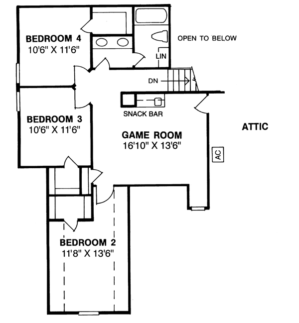 Home Plan - Traditional Floor Plan - Upper Floor Plan #20-232
